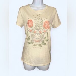 Lucky Brand Cream Tee with Floral Graphic